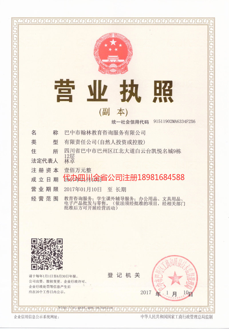 龙泉龙泉翰林教育咨询服务有限公司